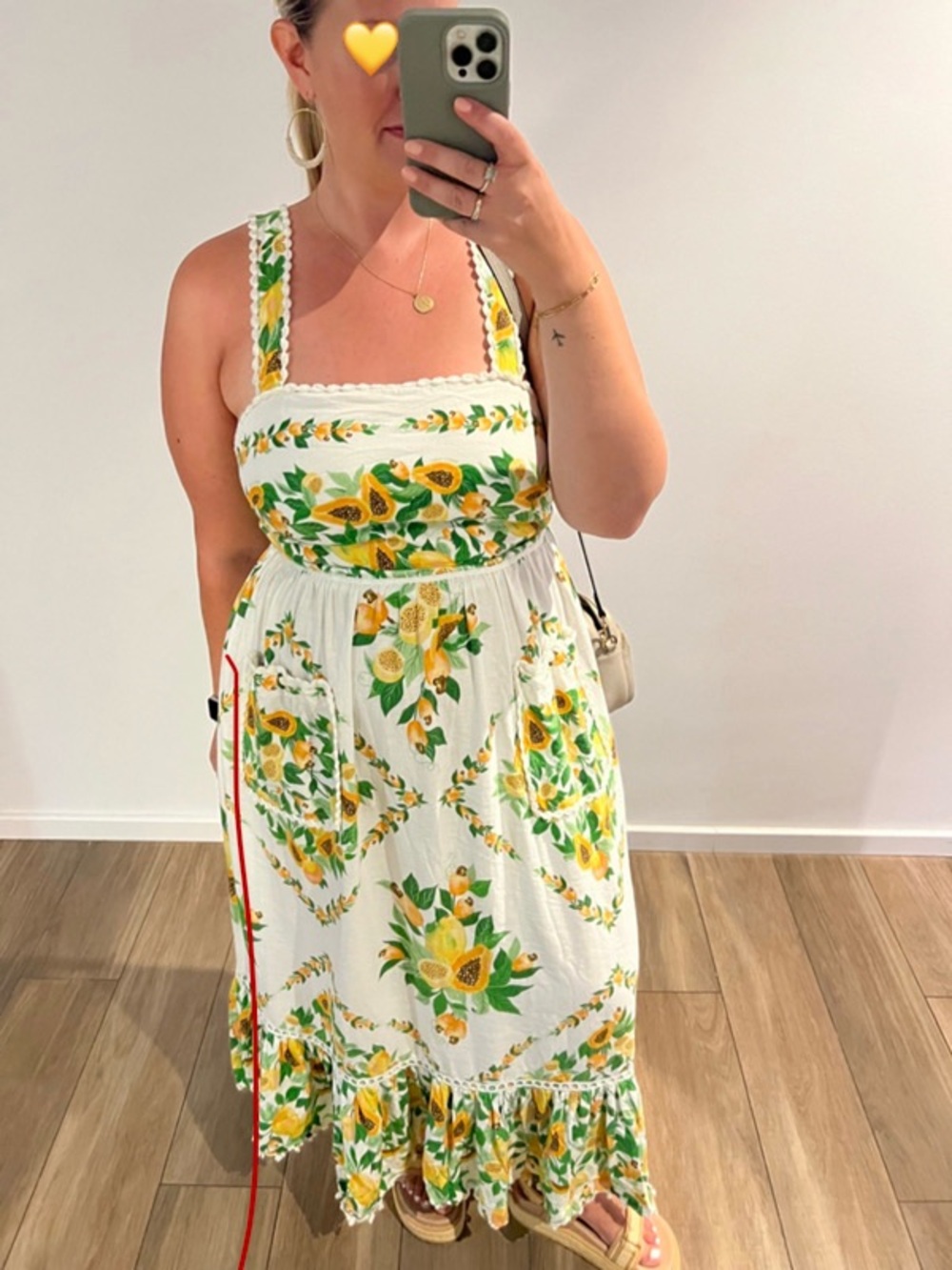 FARM Rio White Maxi Dress with Yellow Lemon & Green Leaf Print - Picture 7 of 11